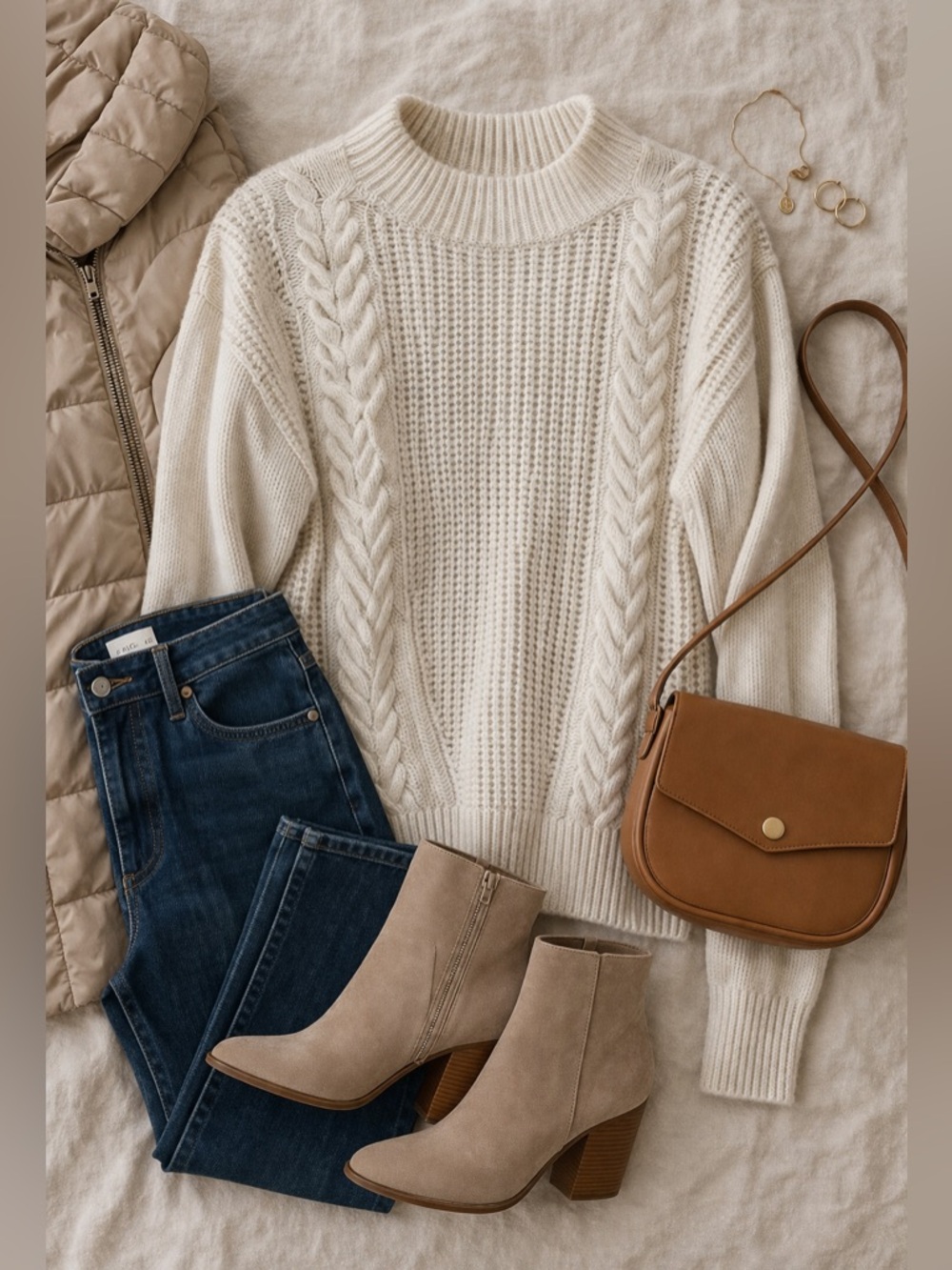Simply Vera Vera Wang Cable Knit Sweater - White